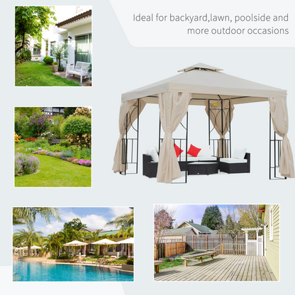 3 x 3m Garden Metal Gazebo Sun Shade Shelter Outdoor Party Tent Outsunny