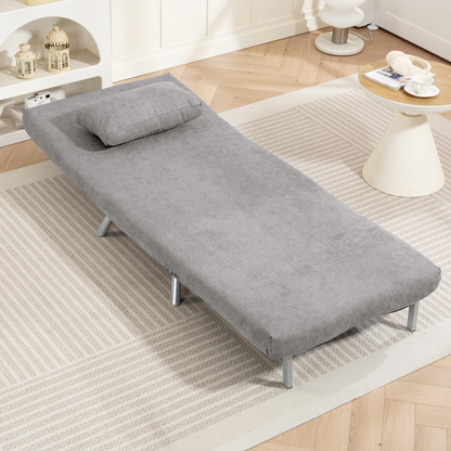 HOMCOM 2-in-1 Folding Sofa Bed with 5-level Adjustable Backrest, Grey