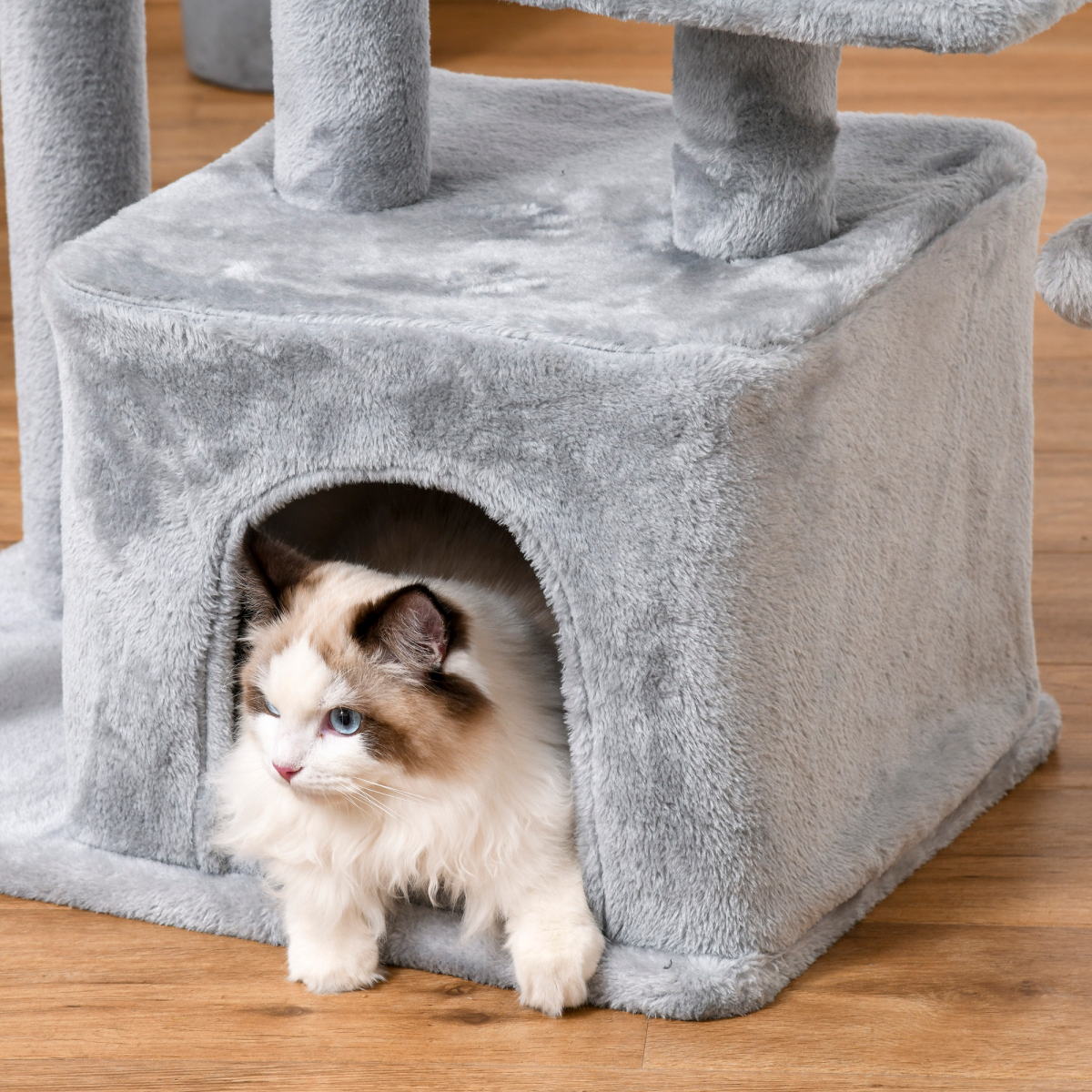 Cat Tree Tower w/ Scratching Posts Sisal Hanging Ball Condo 60 x 40 x 114cm
