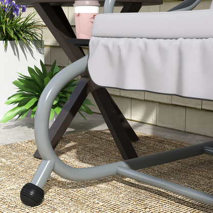 Outsunny 2-in-1 Garden Swing Chair for 3 Person w/ Adjustable Canopy, Grey