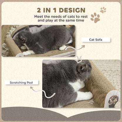 PawHut Cat Scratching Board with Organic Catnip for Indoor Cats, Brown