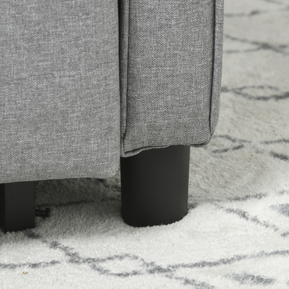 HOMCOM Pull Out Chair Bed, Sleeper Chair with Pillow, Side Pockets, Light Grey