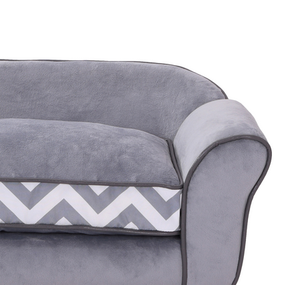 Dog Sofa Cat Couch Bed for XS Dogs w/ Removable Sponge Cushion - Grey