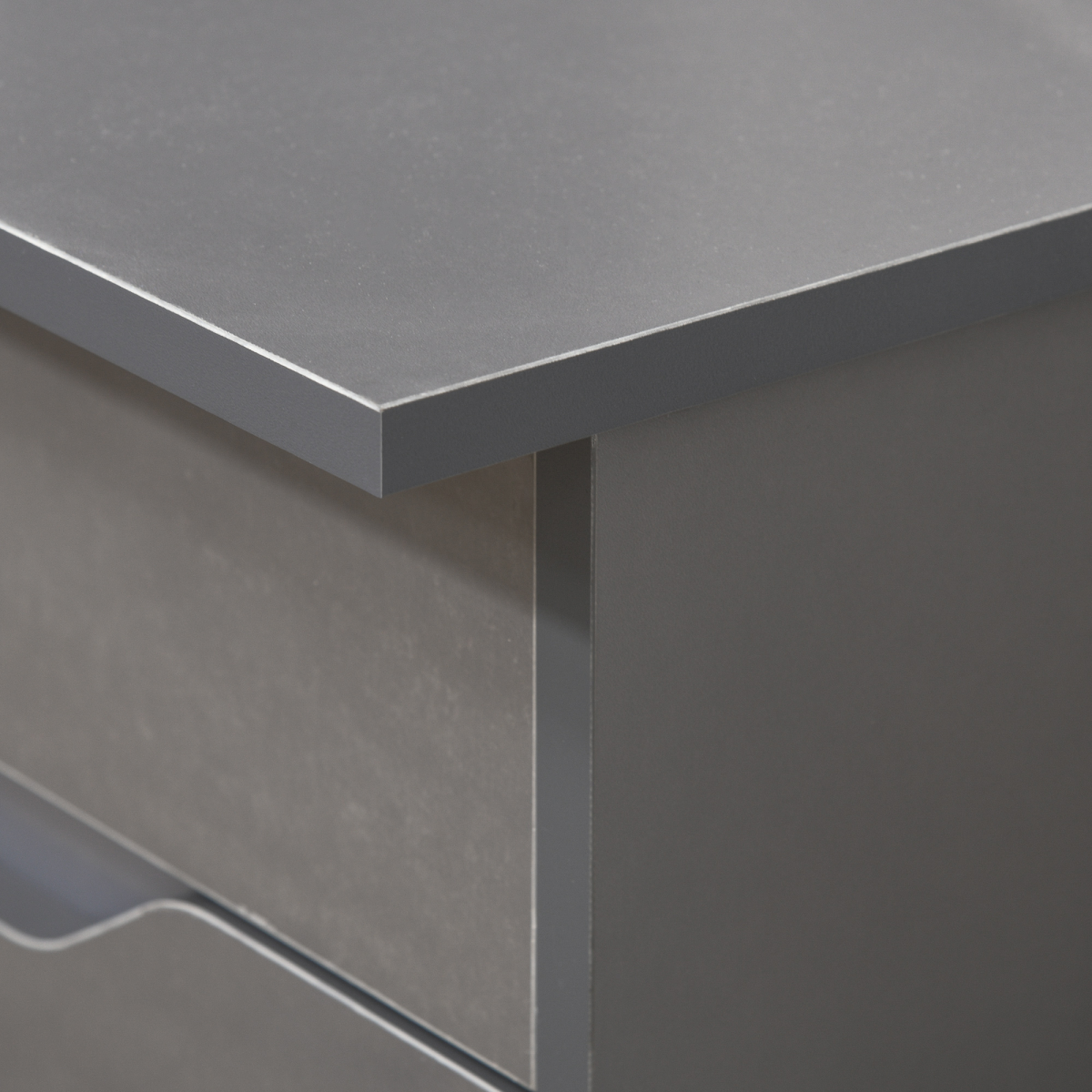 Computer Desk with Drawers, Workstation Grey