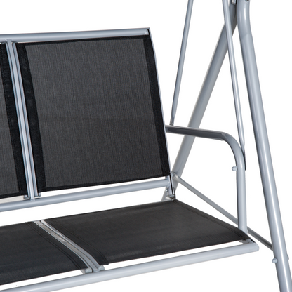 Outdoor 3-Seater Swing Chair-Black
