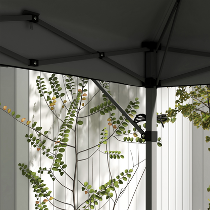 Outsunny 5 x 3(m) Pop Up Gazebo, Instant Shelter with Extend Dual Awning, Grey