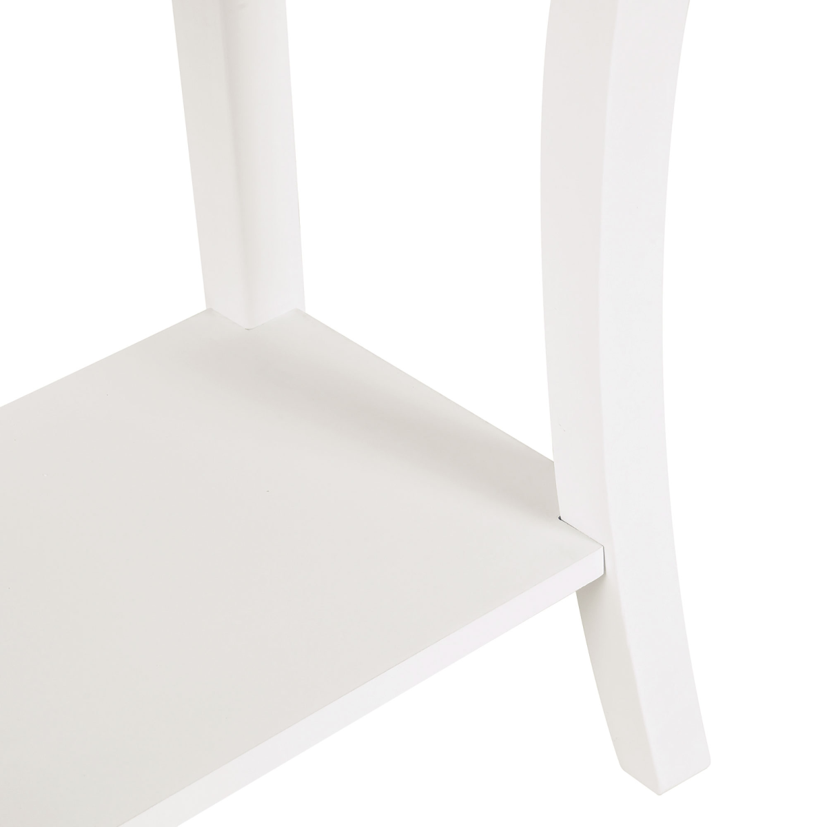 Console Table Storage Display Desk W/ 2 Drawers-Ivory White