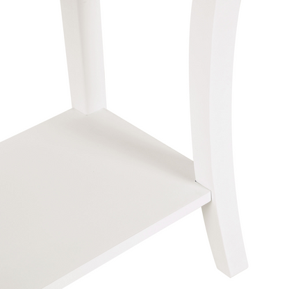 Console Table Storage Display Desk W/ 2 Drawers-Ivory White