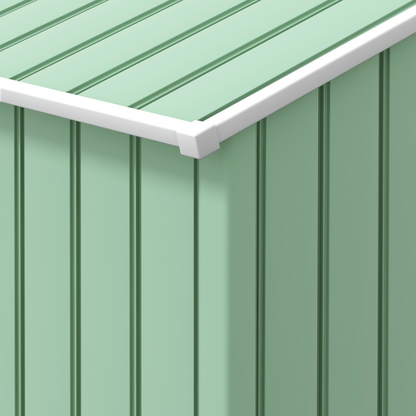 Light Green Garden Shed Storage with Locking Door, Floor Foundation, Air Vent