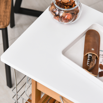MDF Multifunction Kitchen Island Trolley-Brown