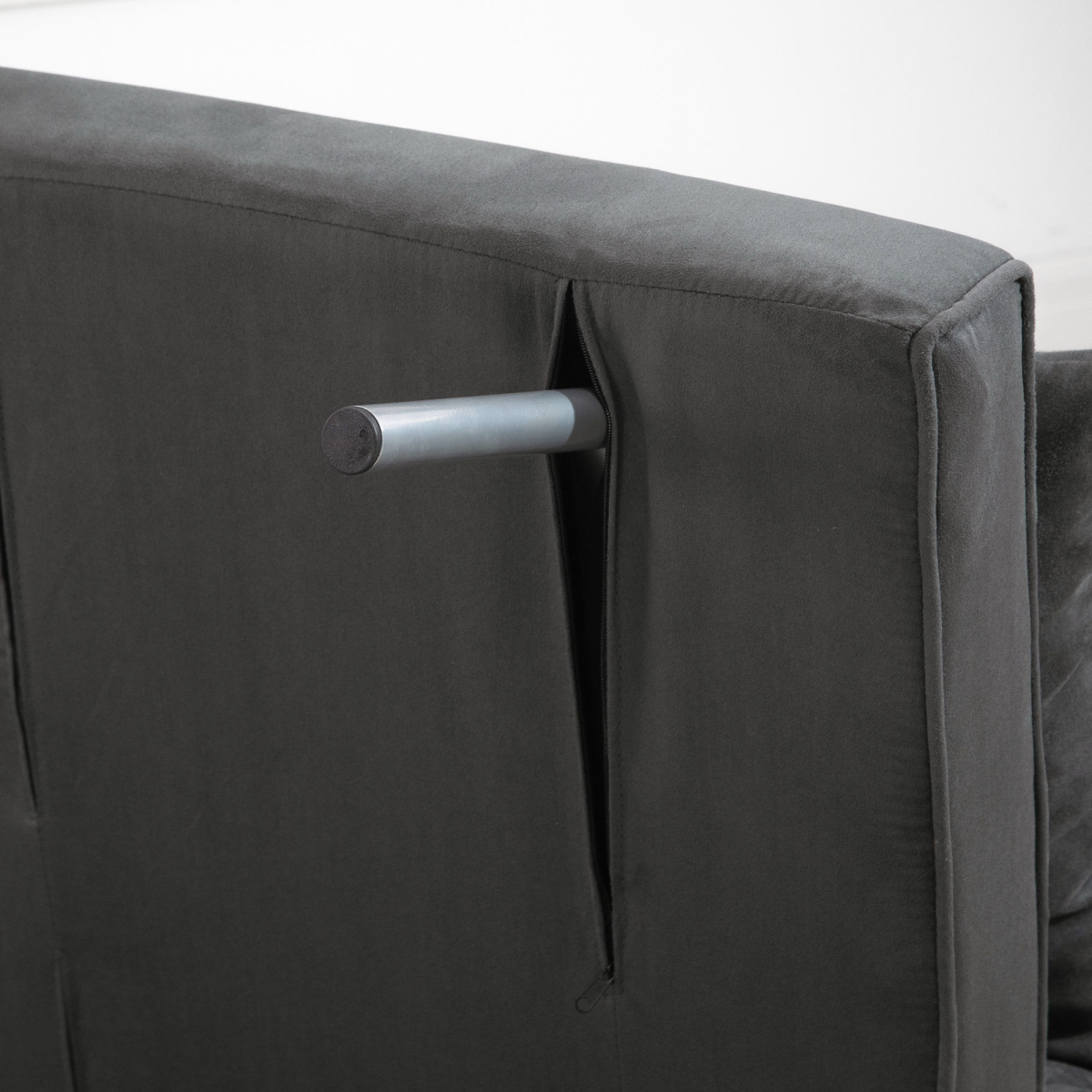 Sofa Bed Foldable Portable Armchair Sleeper Lounge  Pillow Dark Grey