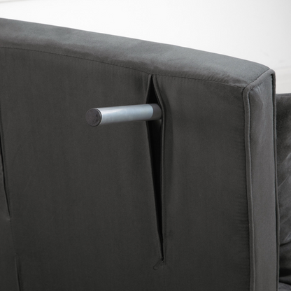 Sofa Bed Foldable Portable Armchair Sleeper Lounge  Pillow Dark Grey