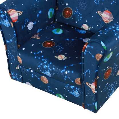 Children Kids Mini Sofa Armchair, Planet-Themed Chair, for Bedroom, Playroom