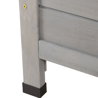 Solid Fir Garden Shed - 2-Door Unit, Grey, 87x46.5x96.5 cm
