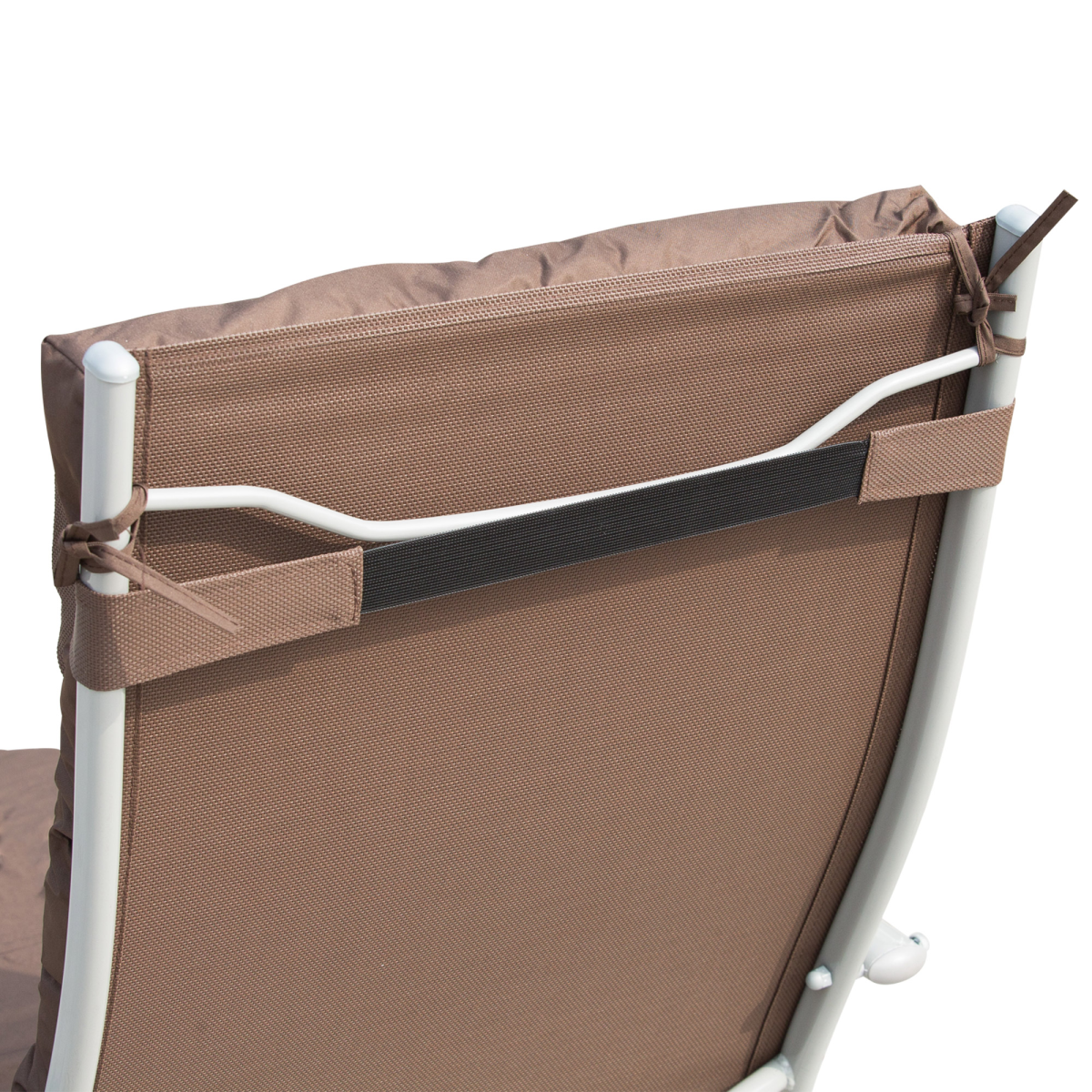 Outsunny Steel Frame Outdoor Garden Padded Sun Lounger w/ Pillow Brown