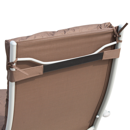 Outsunny Steel Frame Outdoor Garden Padded Sun Lounger w/ Pillow Brown