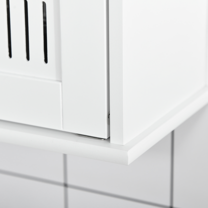 Bathroom Mirror Cabinet, Wall Mounted Storage Cupboard Double Doors White