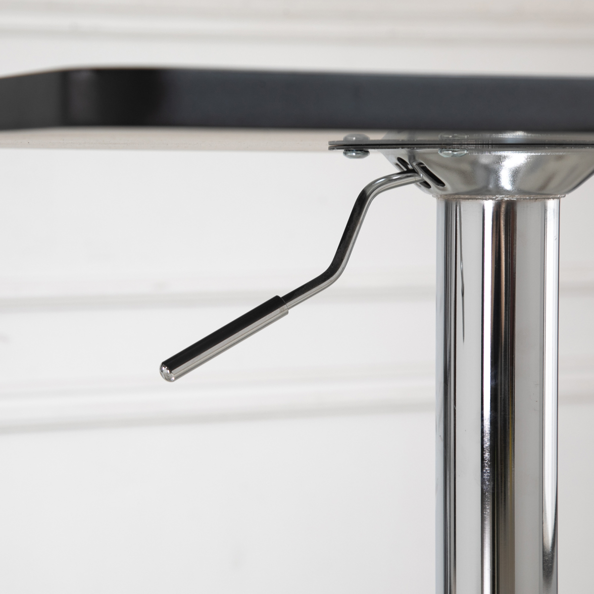 Modern Adjustable Counter Bar TableBlack and Silver Frame