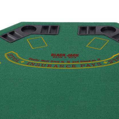 8 Player Folding Games Poker Table Chip Cup Holder Steel Base Felt  HOMCOM
