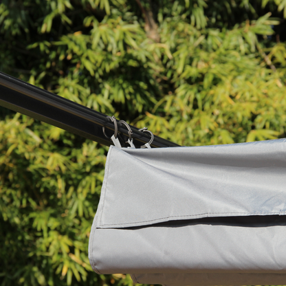 3.5M X 3.5M Metal Pergola Gazebo Awning Retractable Canopy Grey Steel ,