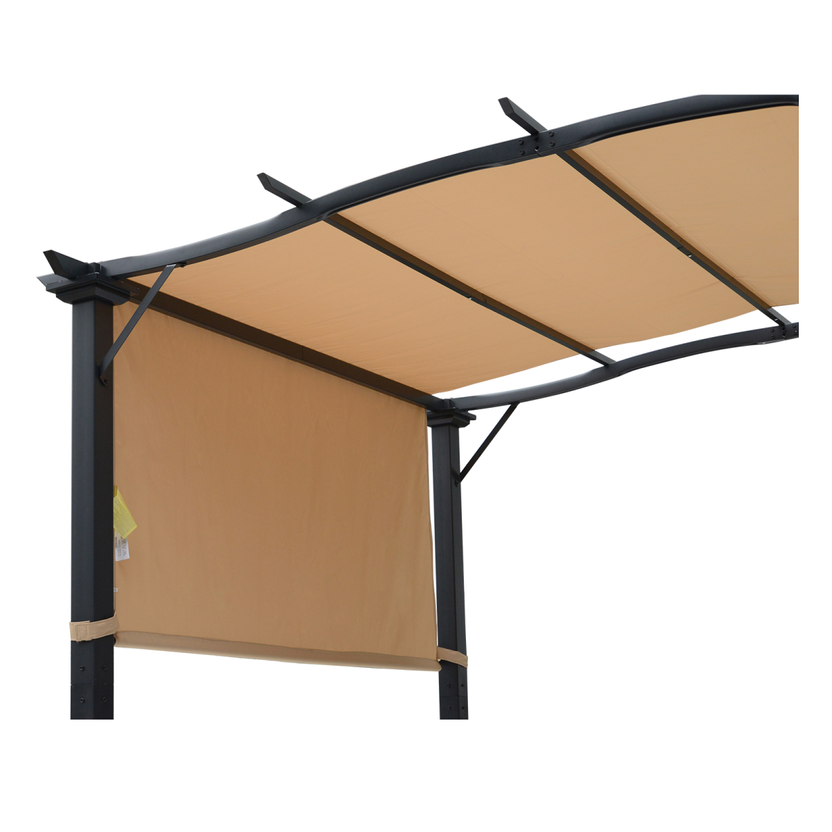 Retractable Pergola Garden Gazebo  3x2.45x2.3m, Khaki