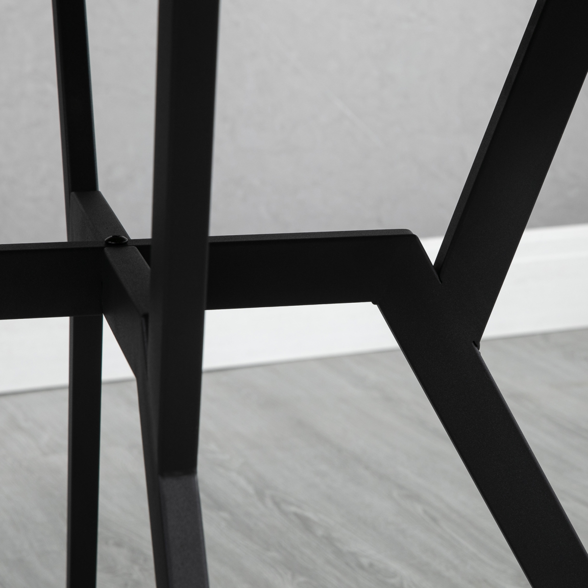 Industrial Dining Table with Round Top Steel Legs for Kitchen Dining Room Brown