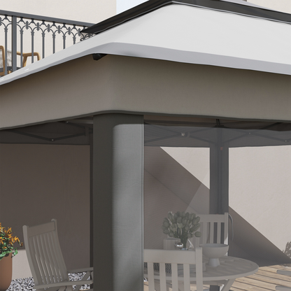 Outsunny 3 x 3(m) Pop Up Gazebo Tent with Netting, Height Adjustable, Grey