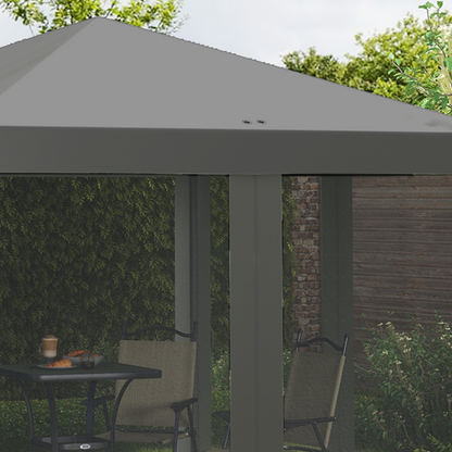 Heavy Duty Pop Up Gazebo with Removable Mesh Sidewall Netting Gray