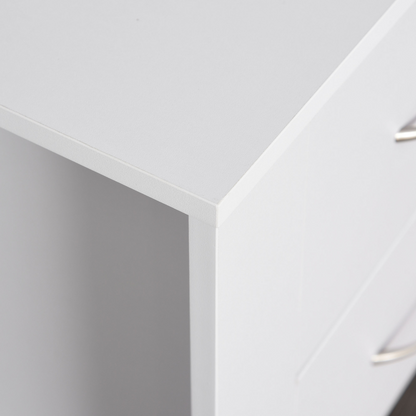 Particle Board 2-Drawer Bedside Table White