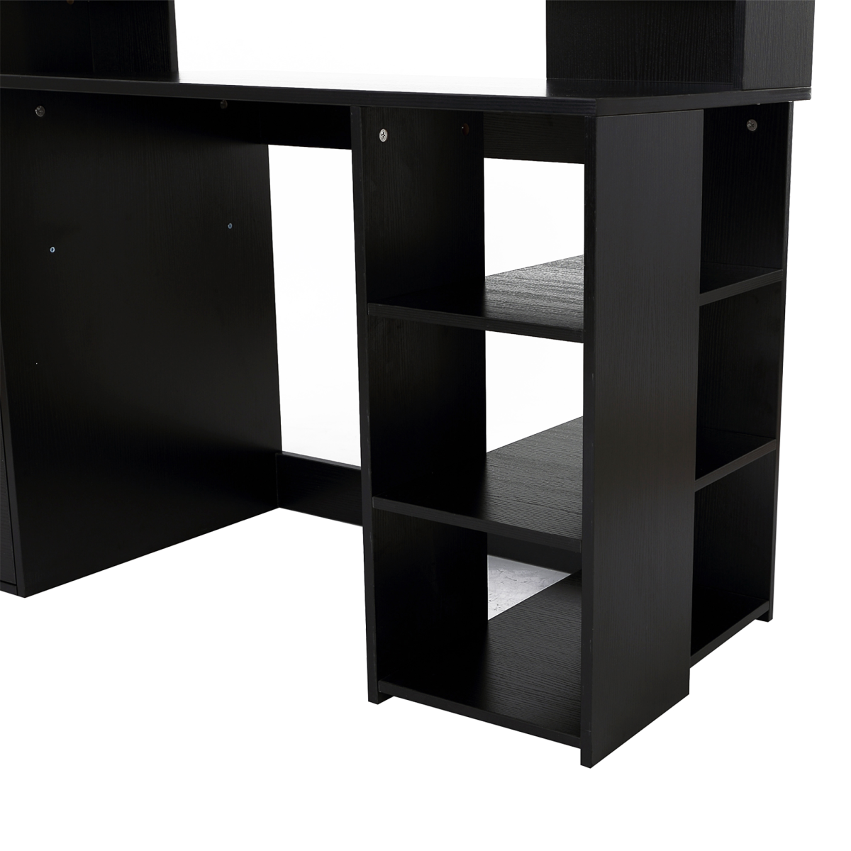 Multi-Storage & Workstation Desk Table Storage Shelves  Office Black HOMCOM