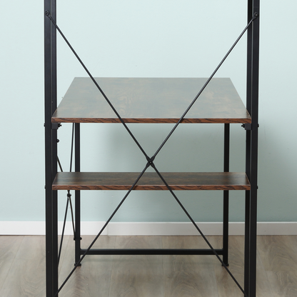 Computer Desk PC Table Study Workstation Home Office 4-tier Bookshelf Storage