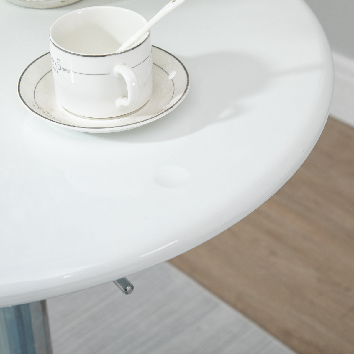 Painted Top Bistro Pub Table Adjustable Swivel Counter Home White