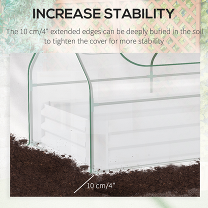 Steel Raised Garden Bed Planter Box Kit with Greenhouse, for Dual Use, Clear
