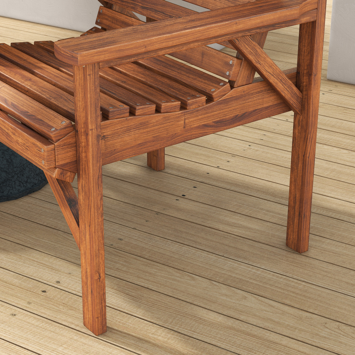 Outsunny Wooden Garden Love Seat with Coffee Table Partner Bench Tan Brown