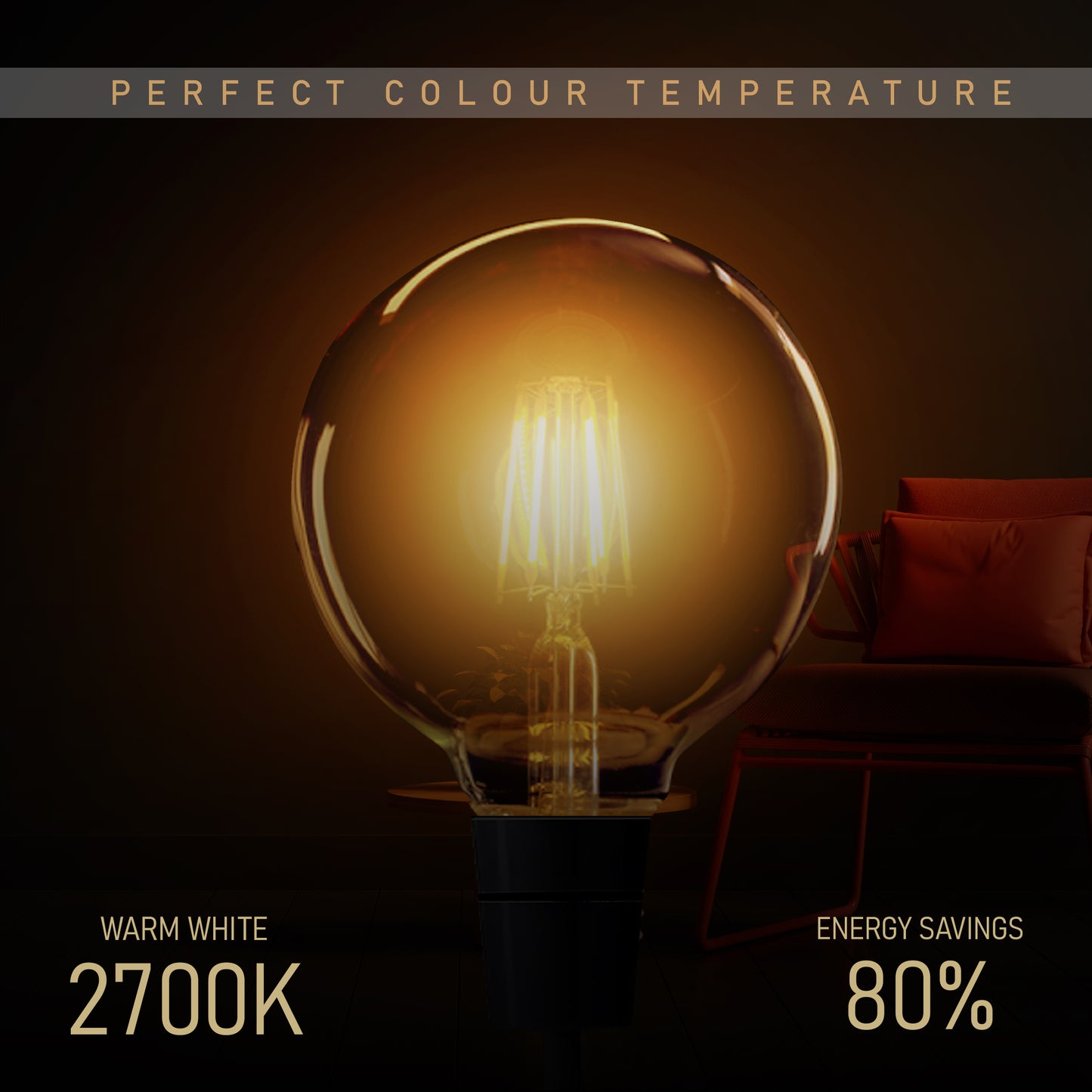 2Pack E27 LED Edison Dimmable Vintage Amber Glass Warm white 2700K Light Bulbs
