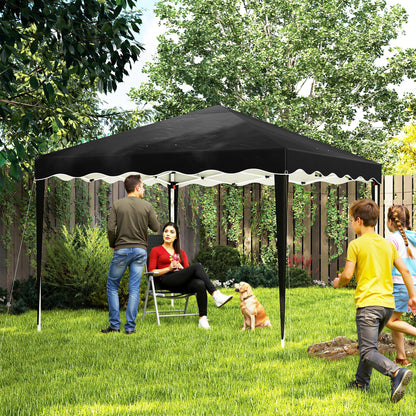 Steel Frame Gazebo with Reflective Lining for Outdoor Events - Black