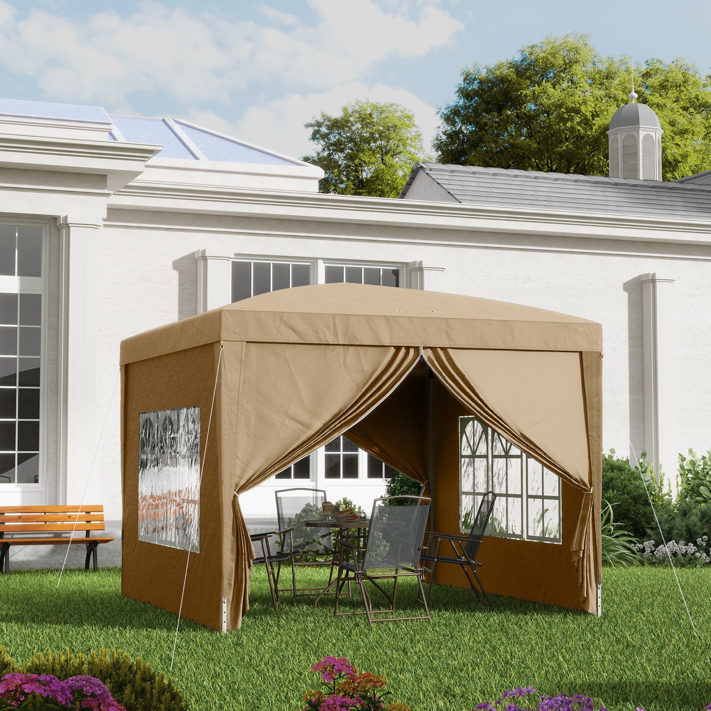 Outsunny 3x3(m) Pop Up Gazebo Party Tent Canopy Marquee with Storage Bag