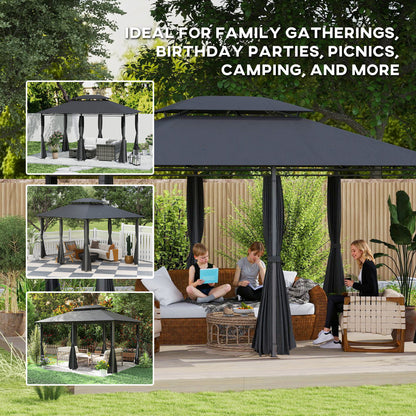 Durable Outdoor Gazebo - Spacious Design with Weather Protection - 3x4m