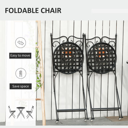 Elegant 3-Piece Bistro Set with Mosaic Design for Outdoor Spaces
