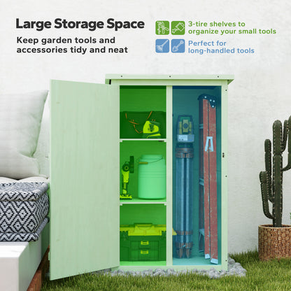 Outsunny Garden Shed Outdoor Tool Storage w/ 2 Shelves 75 x 56 x115cm Green