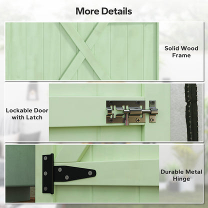Outsunny Garden Shed Outdoor Tool Storage w/ 2 Shelves 75 x 56 x115cm Green