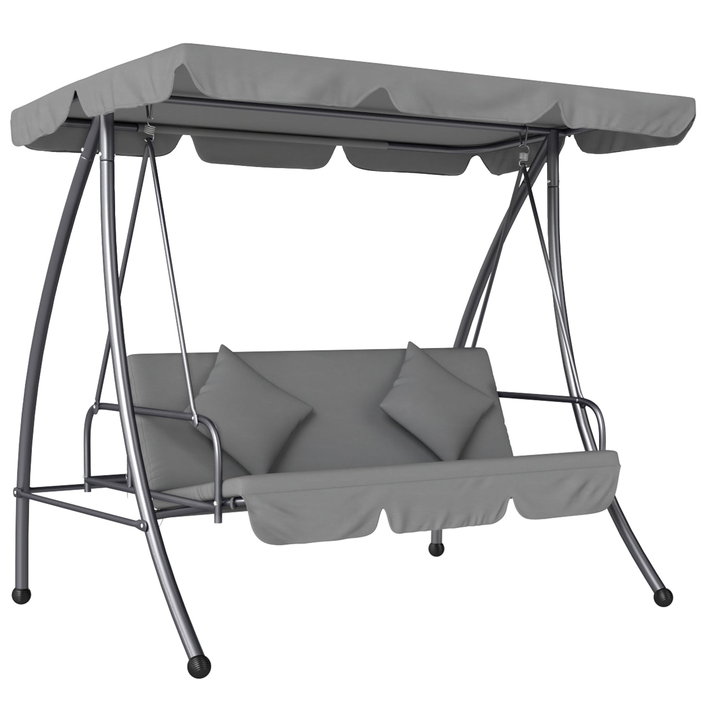 Outsunny 2-in-1 Swing Chair 3 Seater Hammock Cushion Bed Tilt Canopy
