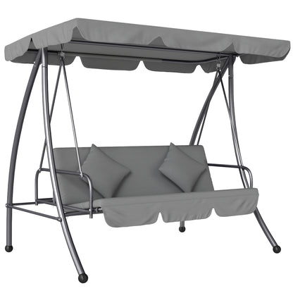 Outsunny 2-in-1 Swing Chair 3 Seater Hammock Cushion Bed Tilt Canopy