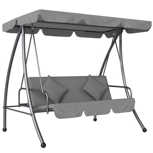 Outsunny 2-in-1 Swing Chair 3 Seater Hammock Cushion Bed Tilt Canopy