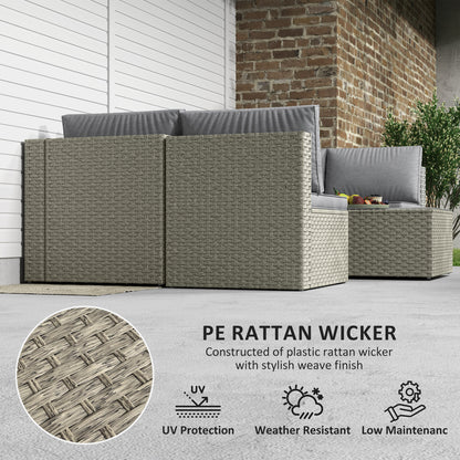 Outsunny 7 Pieces Rattan Garden Furniture Set with Cushions, Light Brown