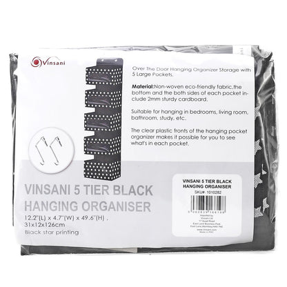 VINSANI 5TIER BLACK HANGING ORGANISER 1010282