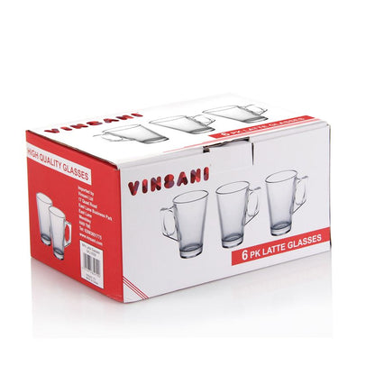 VINSANI LATTE GLASS 6PCS + COFFEE STAND 0006375