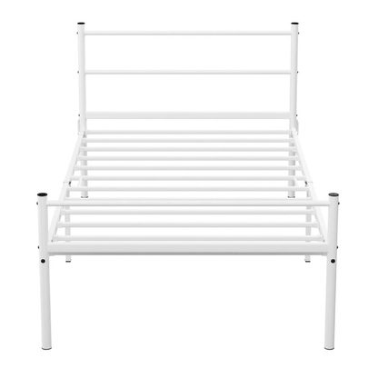 Extra Strong Single Metal Bed Frame In White - Improved