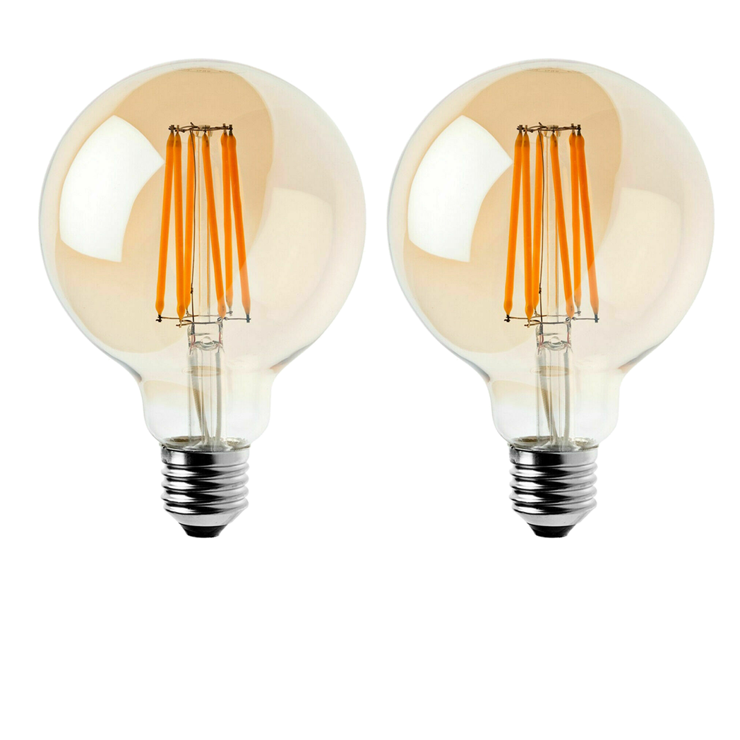 2Pack E27 LED Edison Dimmable Vintage Amber Glass Warm white 2700K Light Bulbs