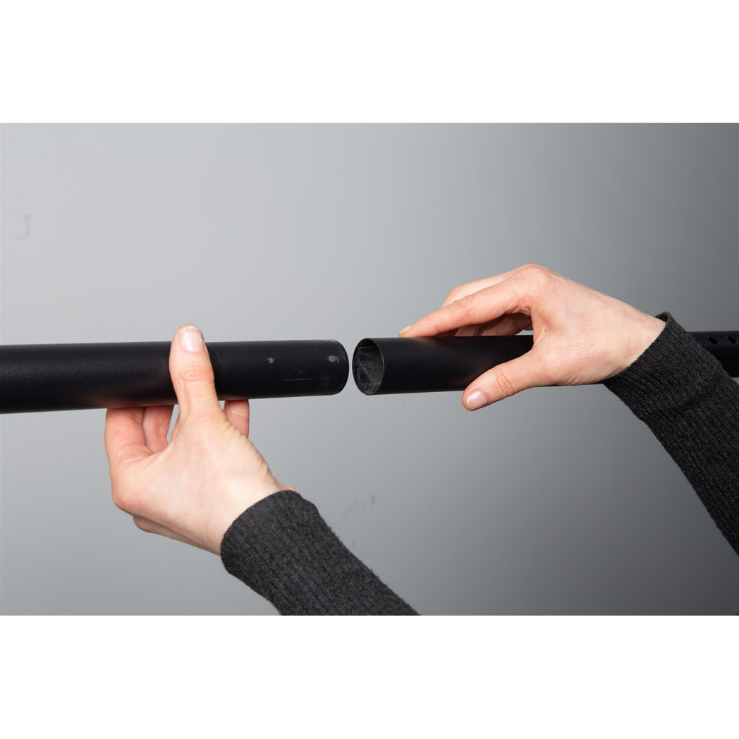 Double Black Telescopic Wardrobe Organiser Hanging Rail Clothes Rack Adjustable Storage Shelving